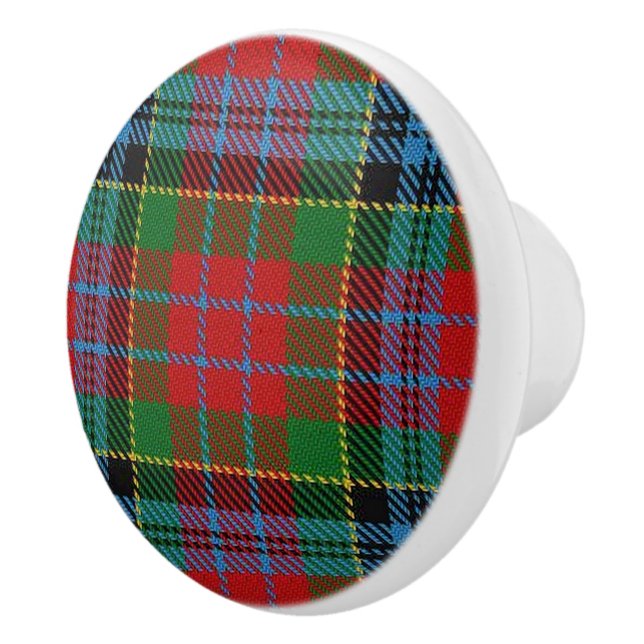 Scottish Grandeur Clan Kidd Tartan Plaid Ceramic Knob (Right)