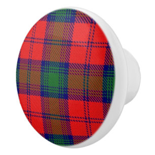Scottish Grandeur Clan Lindsay Tartan Plaid Ceramic Knob