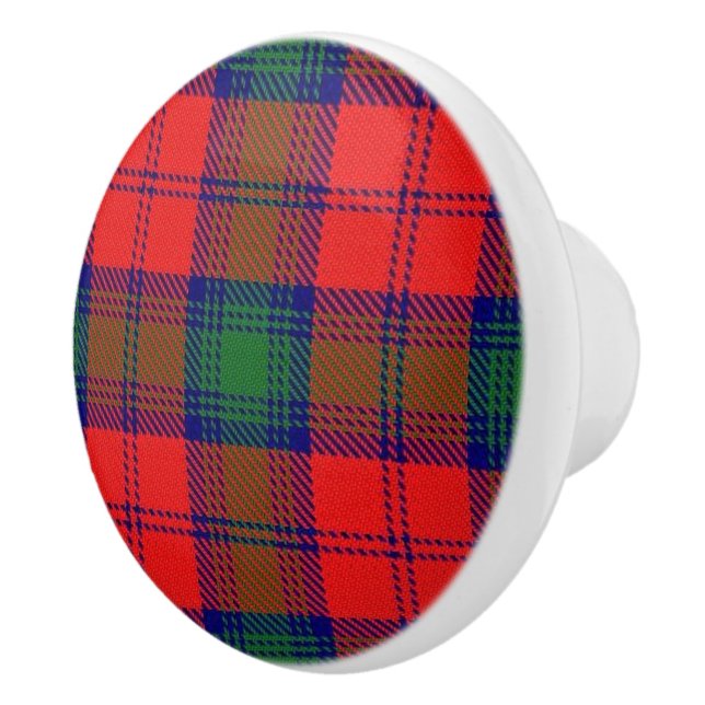 Scottish Grandeur Clan Lindsay Tartan Plaid Ceramic Knob (Right)
