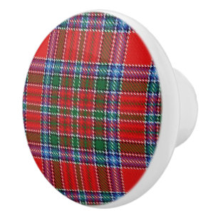 Scottish Grandeur Clan MacBean Tartan Plaid Ceramic Knob