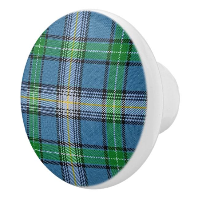 Scottish Grandeur Clan MacDowall Tartan Plaid Ceramic Knob (Right)