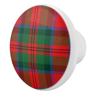 Scottish Grandeur Clan MacDuff Tartan Plaid Ceramic Knob