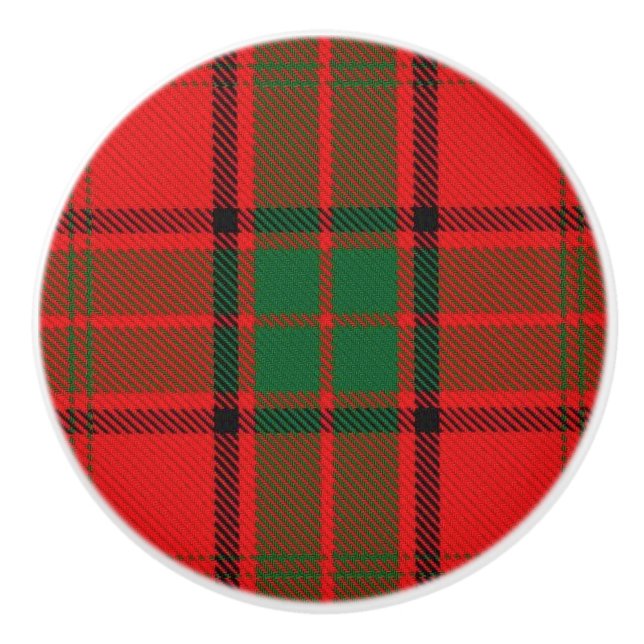 Scottish Grandeur Clan Maxwell Tartan Plaid Ceramic Knob (Front)