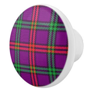 Scottish Grandeur Clan Montgomery Tartan Plaid Ceramic Knob