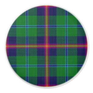 Scottish Grandeur Clan Young Tartan Plaid Ceramic Knob