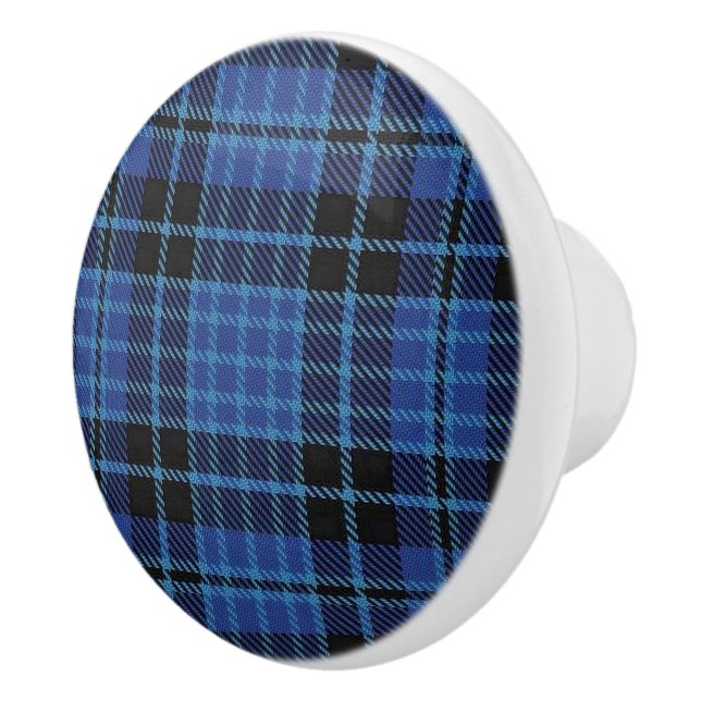 Scottish Grandeur Clergy Tartan Plaid Ceramic Knob (Right)