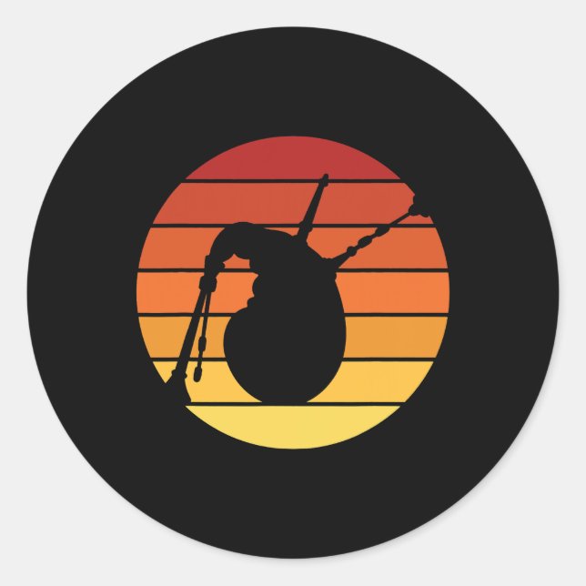 Scottish highland bagpipe music scotland kilt desi classic round sticker (Front)