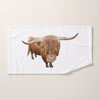 Scottish highland cattle hand towel