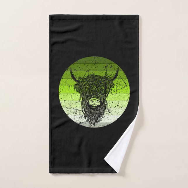 Scottish Highland Cattle Retro Hand Towel (Hand Towel)