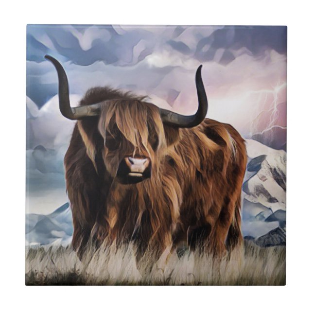 Scottish Highland Cattle Tile (Front)