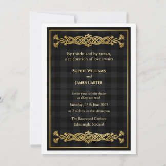 Scottish Highland Claymore Crossed Swords Tartan W Invitation