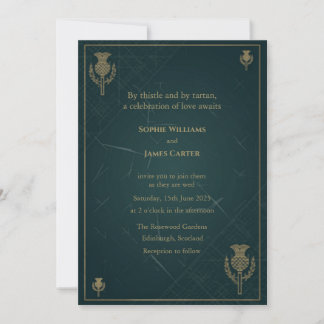 Scottish Highland Claymore Crossed Swords Tartan W Invitation