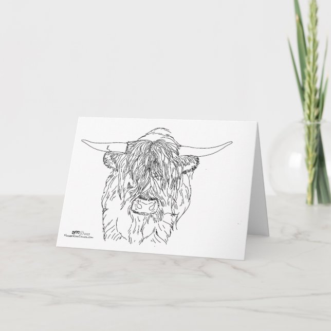 Scottish Highland "Coo"  Card (Front)