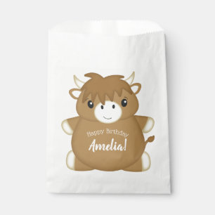 Scottish Highland Coo Cow Birthday Party Favour Bags
