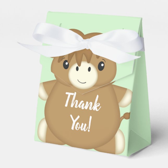 Scottish Highland Cow Baby Shower Favour Box (Front Side)