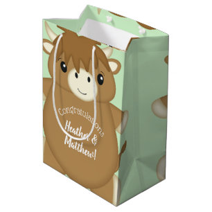 Scottish Highland Cow Baby Shower Medium Gift Bag