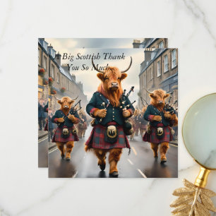 Scottish Highland Cow Bagpipe Parade, Thank You Card