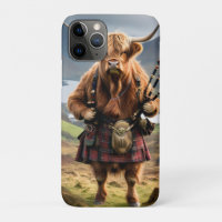 Scottish Highland Cow Bagpiper,