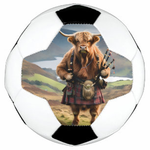 Scottish Highland Cow Bagpiper, Soccer Ball