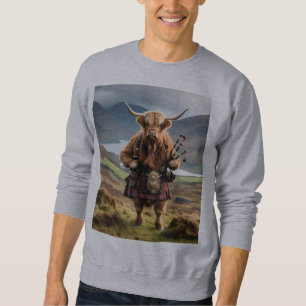Scottish Highland Cow Bagpiper, Sweatshirt