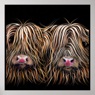 SCoTTiSH HigHLaND CoW ' BiLL & TeD ' by SHiRLeY Poster