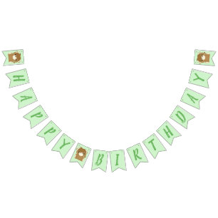 Scottish Highland Cow Birthday Party Green Bunting