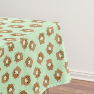 Scottish Highland Cow Birthday Party Green Tablecloth