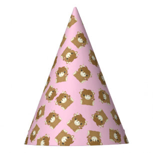 Scottish Highland Cow Birthday Party Pink Hat