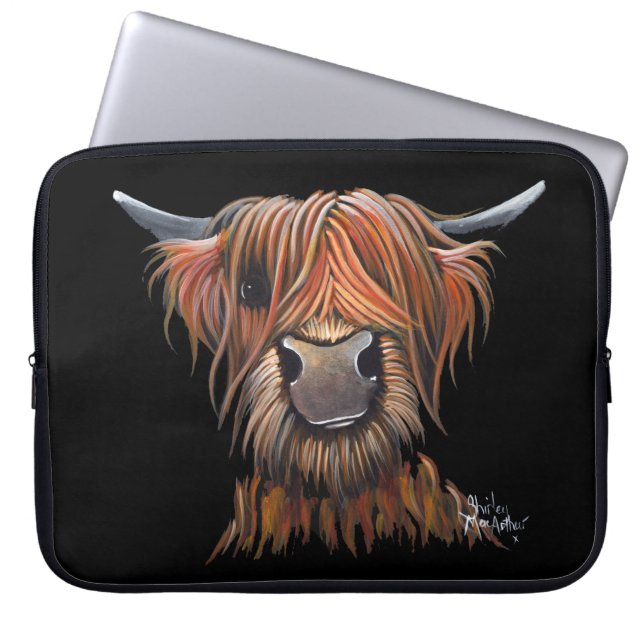 Scottish Highland Cow 'BRUCE' Laptop Sleeve (Front)
