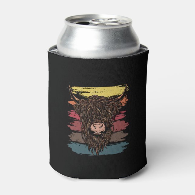 Scottish Highland Cow Can Cooler (Can Front)