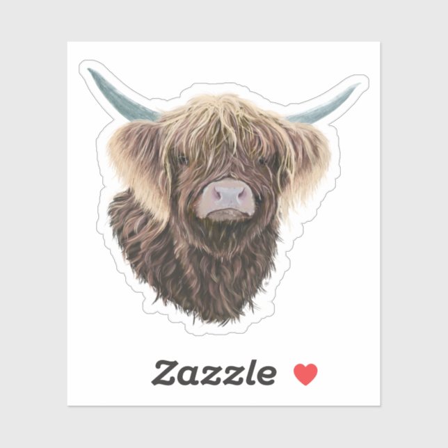 Scottish Highland Cow Charlie With Straggly Hair (Sheet)