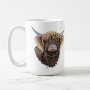 Scottish Highland Cow Charlie With Straggly Hair Coffee Mug