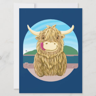Scottish Highland Cow, Chilling On The Beach
