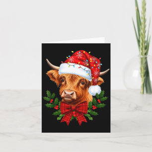 Scottish Highland Cow Christmas Funny Cow Lover Xm Card