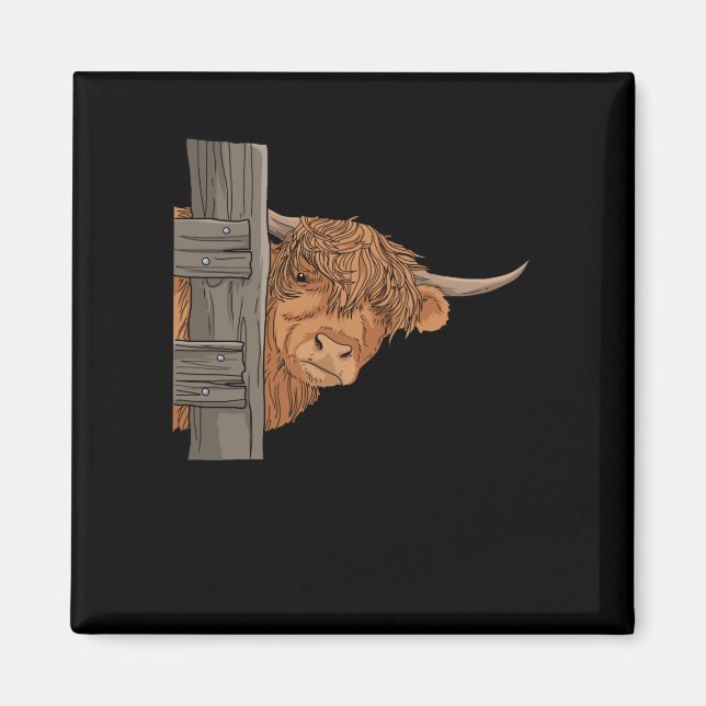 Scottish Highland Cow Gift Women Highland Cow Magnet (Front)