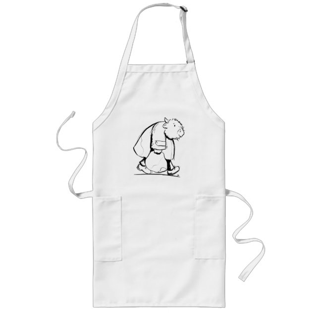 Scottish Highland Cow Goes Shopping Long Apron (Front)