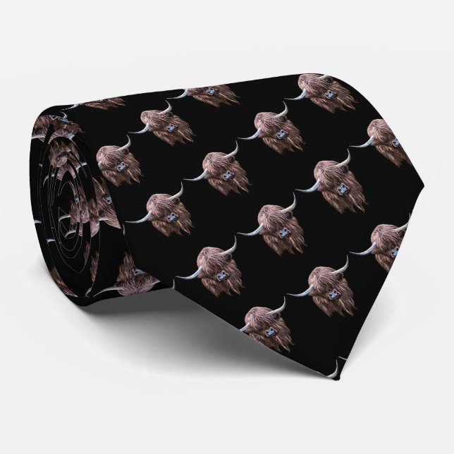 Scottish Highland Cow In Colour Tie (Rolled)
