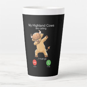 Scottish Highland Cow is Calling Latte Mug