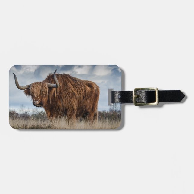 Scottish Highland Cow Luggage Tag (Front Horizontal)