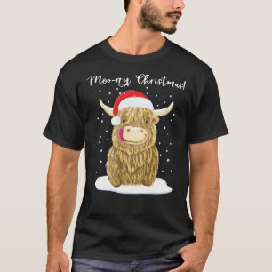Scottish Highland Cow, Moo-rry Christmas Wee Hamis T-Shirt