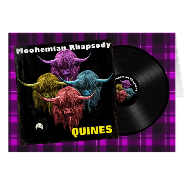 Scottish Highland Cow. Moohemian Rhapsody (Front Horizontal)