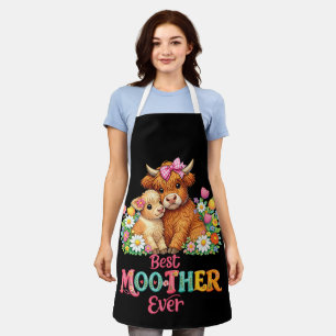 Scottish Highland Cow Mum Happy Mother's Day Apron