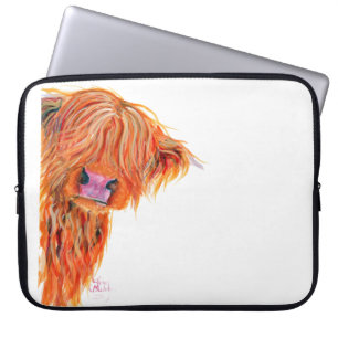 Scottish Highland Cow 'PEEKABOO' Laptop Sleeve