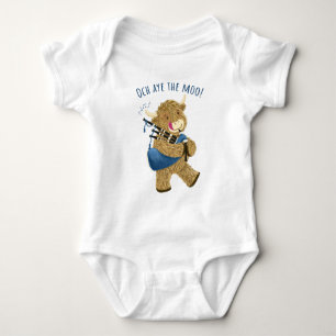 Scottish Highland Cow Piper Says Och Aye The Moo! Baby Bodysuit