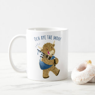 Scottish Highland Cow Piper Says Och Aye The Moo! Coffee Mug