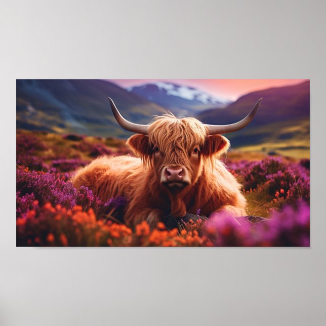 Scottish Highland Cow Poster (Front)