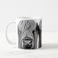 Scottish Highland Cow Print Coffee Mug
