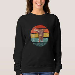 Scottish Highland Cow Retro Sweatshirt