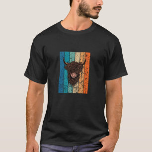 Scottish Highland Cow Retro T-Shirt