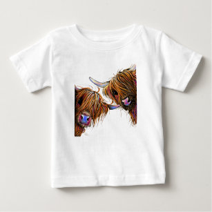 Scottish Highland Cow ‘ S&N’ by Shirley MacArthur  Baby T-Shirt